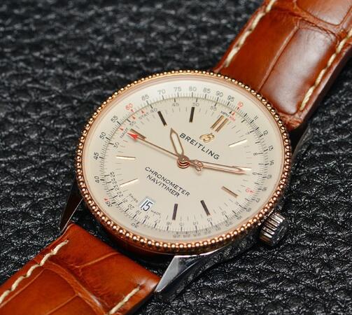 38mm Breitling Navitimer imitations are attractive with steel and red gold.